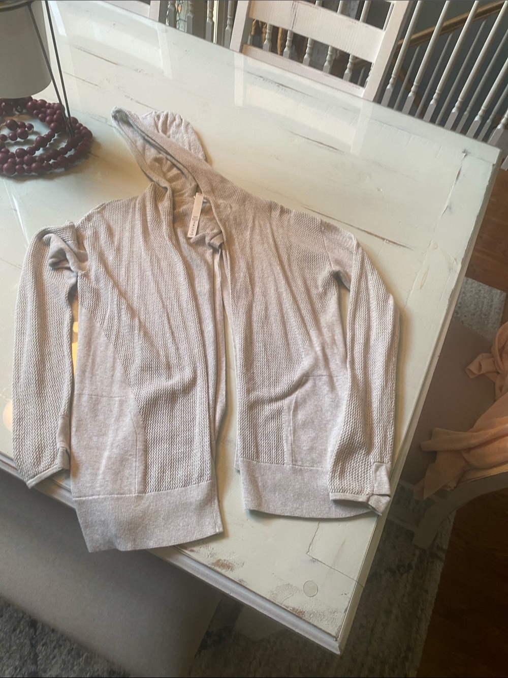 lululemon athletica Light Beige Hooded Open-Front Cardigan